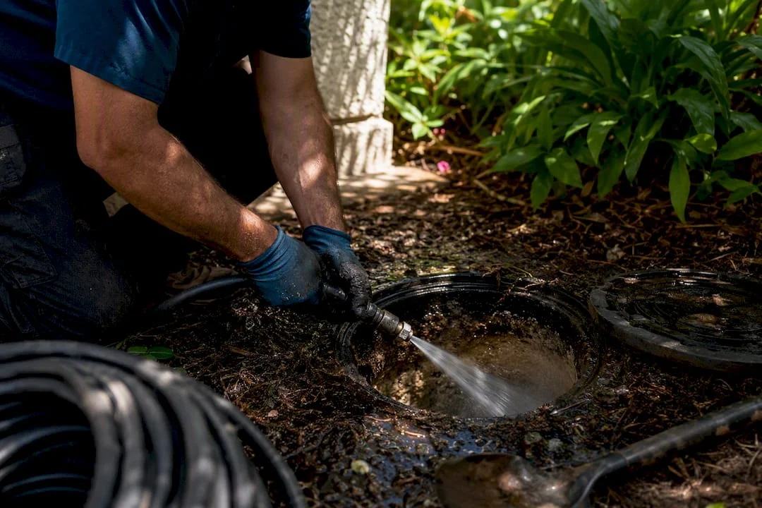 Hydro jetting nozzle cleaning grease in pipe