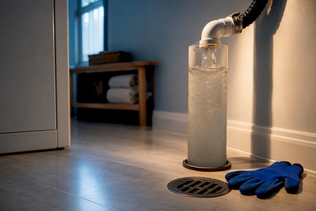 Laundry standpipe filling with backed-up water