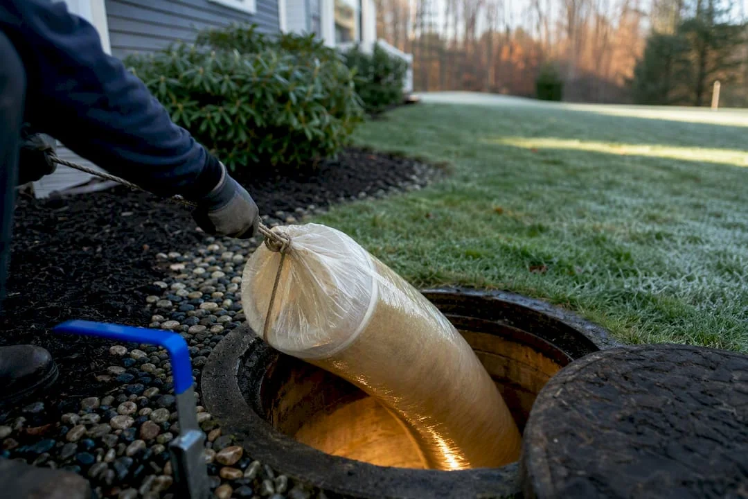 CIPP liner entering residential sewer access